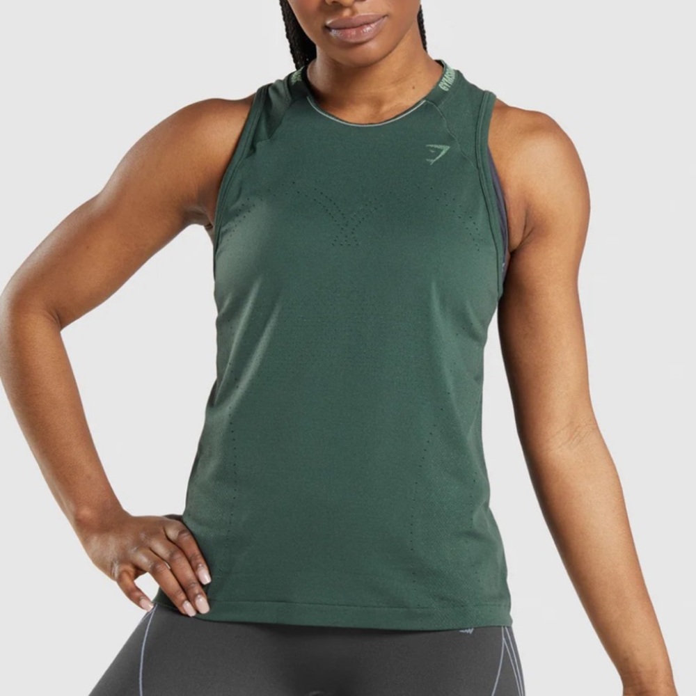 Gymshark Apex Seamless Tank - Obsidian Green/Cucumber Green
